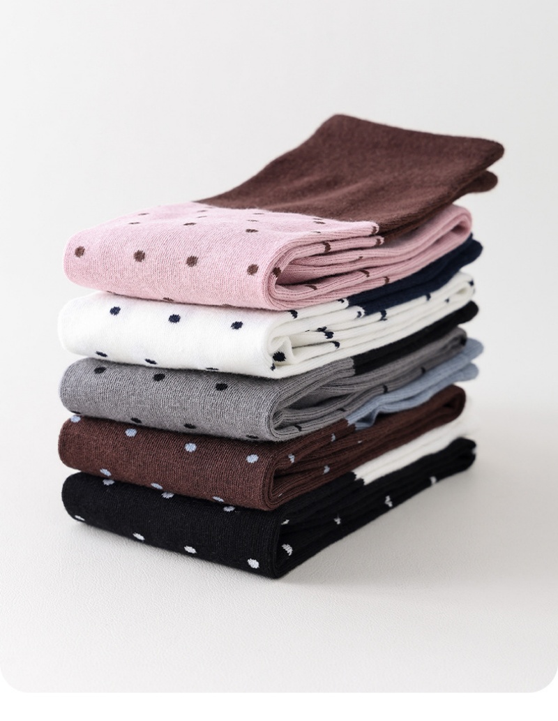 Womens Polka Dot Knee High Socks Fashion Color Matching Sweet Girl Knee Socks